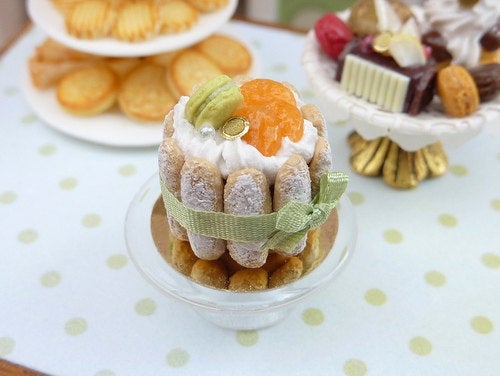 French Charlotte - Clementine and Pistachio - Miniature Food in 12th Scale