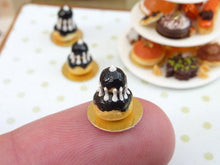 Load image into Gallery viewer, Black Religieuse for Halloween - 12th Scale French Miniature Food