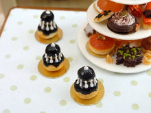 Load image into Gallery viewer, Black Religieuse for Halloween - 12th Scale French Miniature Food