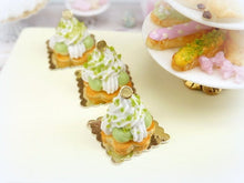 Load image into Gallery viewer, Pistachio St Honoré Pastry - 12th Scale Miniature Food French Dessert