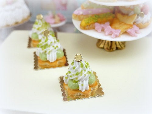 Pistachio St Honoré Pastry - 12th Scale Miniature Food French Dessert
