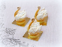 Load image into Gallery viewer, French Cream-Filled Pastry Swan in 12th Scale - Handmade Dollhouse Miniature Food