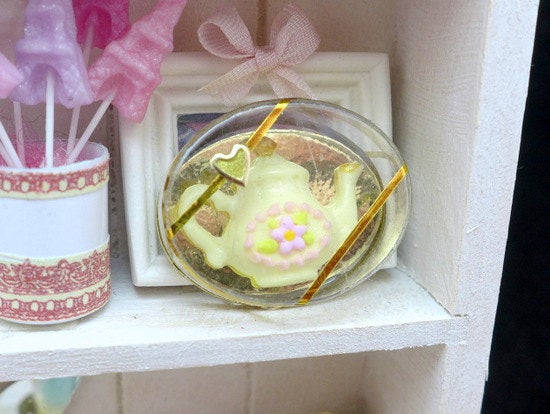 Chocolate Teapot Gift Box - 12th Scale Dollhouse Miniature Food