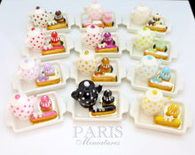 Load image into Gallery viewer, Tea Tray Set with French Pastries - Violet - 12th Scale Miniature Food