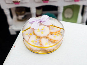 Lilac Floral Cookies Gift Box - Miniature Food in 12th Scale