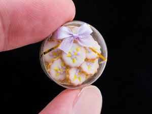 Lilac Floral Cookies Gift Box - Miniature Food in 12th Scale