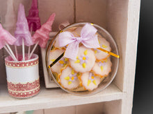 Load image into Gallery viewer, Lilac Floral Cookies Gift Box - Miniature Food in 12th Scale