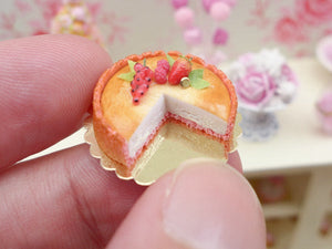 Biscuit Rose de Reims (Pink Biscuit) Cheesecake - 12th Scale Miniature Food