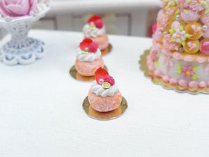 Pink Ispahan Baba - Miniature Food French Pastry in 12th Scale