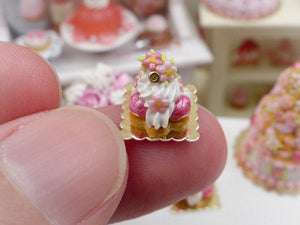 Pink Flower St Honoré - Miniature French Pastry in 12th Scale