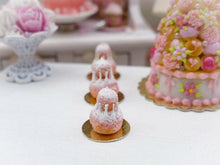 Load image into Gallery viewer, Pink &#39;Biscuit de Reims&#39; Religieuse - Miniature French Pastry in 12th Scale
