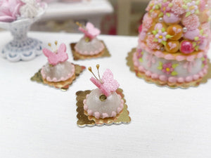Pink Butterfly Dome Cake - Miniature French Pastry in 12th Scale