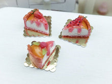 Load image into Gallery viewer, Pink Cheesecake Slice - Choice of 3 Flavours - Miniature French Pastry in 12th Scale