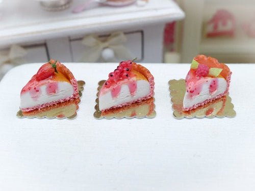 Pink Cheesecake Slice - Choice of 3 Flavours - Miniature French Pastry in 12th Scale
