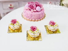 Load image into Gallery viewer, Pink Rose Cream-Filled Flower-Shaped French Sablé Cookie - 12th Scale Miniature Food