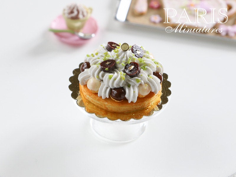 Chocolate and Vanilla St Honoré (French Pastry) - 12th Scale Miniature Food