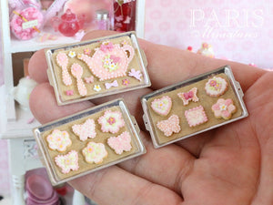 Baking Tray of Meringues with Pink Sprinkles - Miniature Food