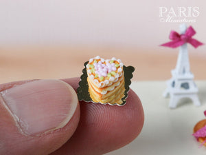 French Buttery Shortbread Millefeuille – Valentine’s Pastry - Pink Version - Miniature Food
