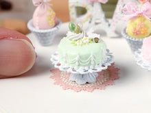 Load image into Gallery viewer, Easter Pastel Fondant Cake (Green) - Miniature Food in 12th Scale for Dollhouse
