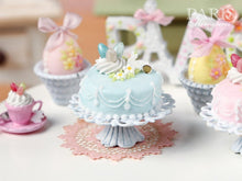 Load image into Gallery viewer, Easter Pastel Fondant Cake (Blue) - Miniature Food in 12th Scale for Dollhouse