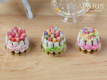 Load image into Gallery viewer, Easter Charlotte (Multi-Coloured Eggs and Green Ribbon) - Miniature Food in 12th Scale for Dollhouse