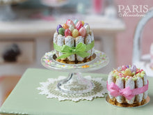 Load image into Gallery viewer, Easter Charlotte (Multi-Coloured Eggs and Green Ribbon) - Miniature Food in 12th Scale for Dollhouse