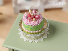 Load image into Gallery viewer, Easter Cake Decorated with Candy Eggs in Pink &#39;Nest&#39; - Miniature Food in 12th Scale