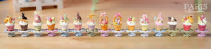 Easter "Showstopper Cupcake (J) - Three Eggs, Red, Yellow, Green - Miniature Food in 12th Scale