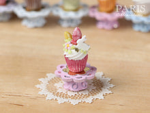 Load image into Gallery viewer, Easter &quot;Showstopper Cupcake (O) - White Rabbit, Coloured Easter Eggs, Pink Stand