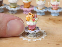 Load image into Gallery viewer, Easter &quot;Showstopper Cupcake (A) - Bunny Cookie, Eggs, Blossom - Miniature Food in 12th Scale