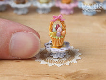 Load image into Gallery viewer, Easter &quot;Showstopper&quot; Cupcake (I) - Basket of Coloured Eggs - Miniature Food in 12th Scale