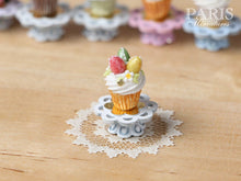 Load image into Gallery viewer, Easter &quot;Showstopper Cupcake (J) - Three Eggs, Red, Yellow, Green - Miniature Food in 12th Scale