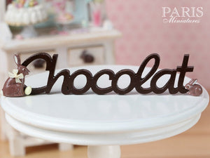 French "Chocolat" Sign for Easter - Miniature Decoration in 12th Scale