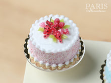 Load image into Gallery viewer, Pastel Cake - Pink, Decorated with Red Fruit &amp; Berlingot Candy - Miniature Food