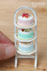Pastel Cake - Pink, Decorated with Red Fruit & Berlingot Candy - Miniature Food