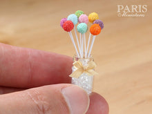 Load image into Gallery viewer, Rainbow Cake Pops with Glass Display Jar - Miniature Food in 12th Scale for Dollhouse