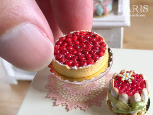 Cherry Tart (Tarte aux Cerises) - Miniature Food in 12th Scale for Dollhouse
