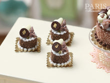 Load image into Gallery viewer, Chocolate Eiffel Tower Génoise Pastry - Miniature Food in 12th Scale