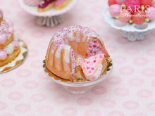 Load image into Gallery viewer, Pink Kouglof with Fruity Filling and Slice - Miniature Food in 12th Scale for Dollhouse