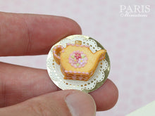 Load image into Gallery viewer, Teapot Shaped Sablé (French Cookie) Decorated with Pink Blossoms - Miniature Food
