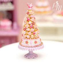 Load image into Gallery viewer, Pink Croquembouche / Pièce Montée - French Wedding Cake - Miniature Food in 12th Scale
