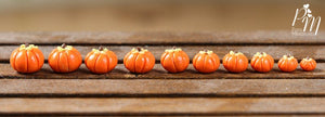 Set of 10 Candy Pumpkins in 10 Different Sizes - Miniature Food in 12th Scale for Dollhouse