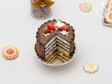 Load image into Gallery viewer, Chocolate and Strawberry Layer Cake - Miniature Food in 12th Scale