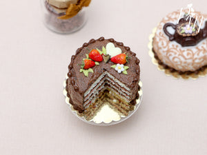 Chocolate and Strawberry Layer Cake - Miniature Food in 12th Scale