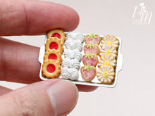 Load image into Gallery viewer, Summer Strawberry and Cream Cookies and Meringue on Tray - Miniature Food