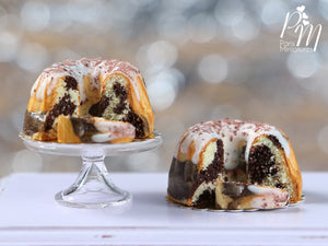 Chocolate and Vanilla Marble Kouglof / Pound Cake - 12th Scale Miniature Food