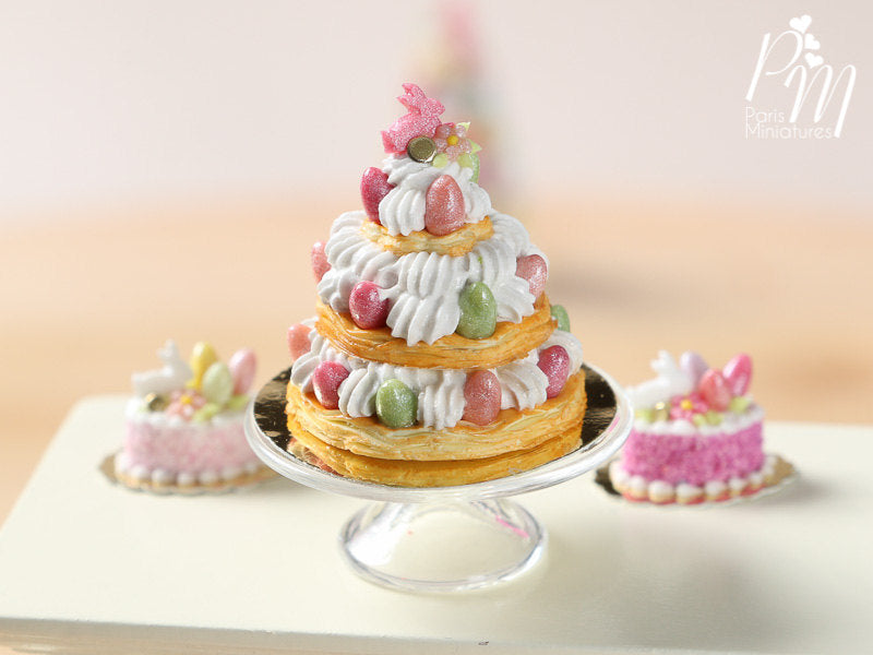 Triple Layered Easter St Honoré - Miniature Food in 12th Scale for Dollhouse