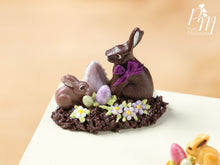 Load image into Gallery viewer, Chocolate Easter Rabbit Family Display (E) - Miniature Food in 12th Scale