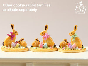 Easter Cookie Rabbit Family Display (A) - Miniature Food in 12th Scale