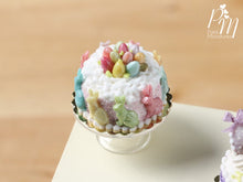 Load image into Gallery viewer, Miniature Easter Cake Decorated with Colourful Bunnies and Eggs in White Cream Nest